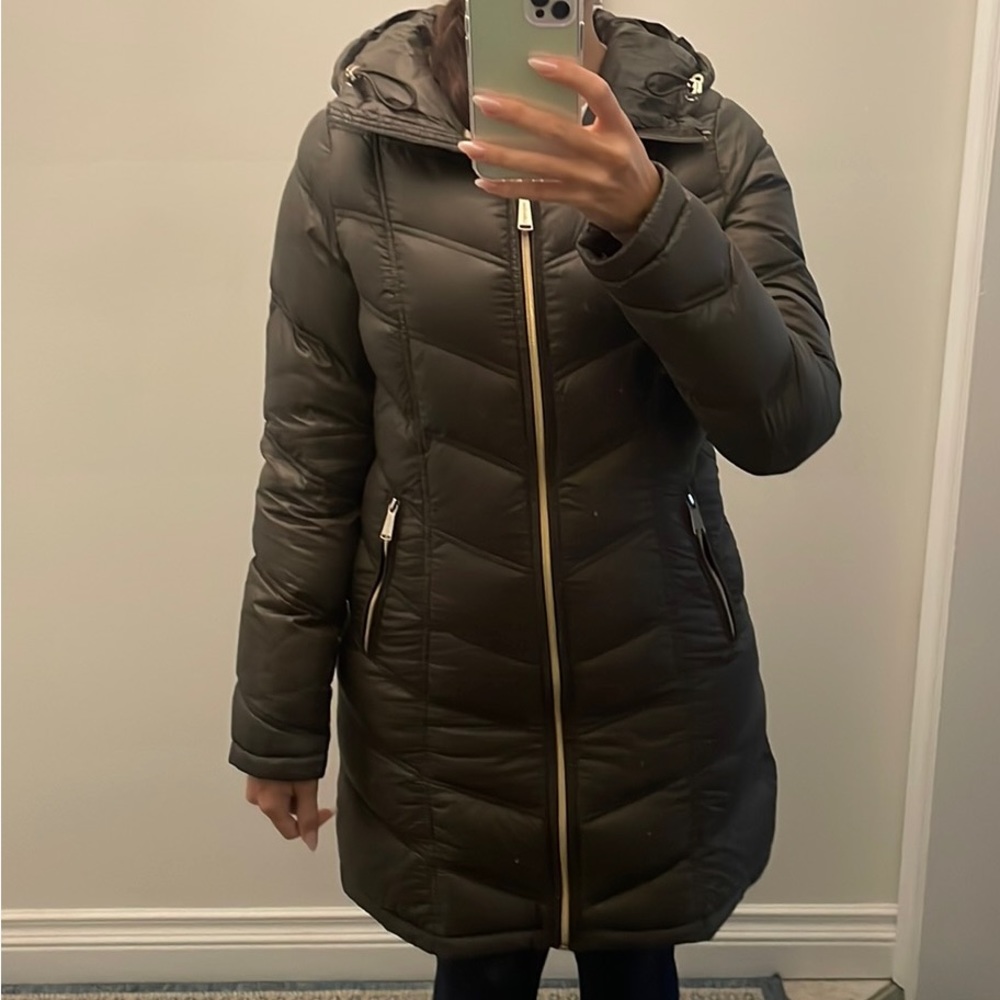 Calvin Klein lightweight long puffer premium down jacket